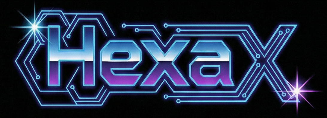 HEXAX - Retro Vector Arcade Tunnel Shooter Game Logo